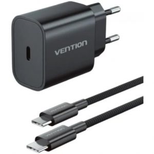 art_ven-carga-g17b0-eu_1 Cargador de Pared Vention G17B0-EU/ 1xUSB Tipo-C + Cable Lightning/ 20W