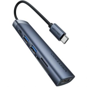 art_ven-dock-thjhb_1 Docking USB Tipo-C Vention THJHB/ 1xHDMI 4K/ 2xUSB/ 1xUSB Tipo-C PD/ Gris