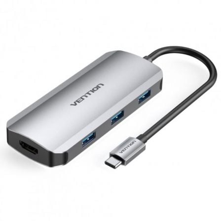 art_ven-dock-tofhb_1 Docking USB Tipo-C Vention TOFHB/ 1xHDMI/ 3xUSB/ 1xUSB Tipo-C/ 1xUSB Tipo-C PD/ Gris