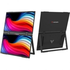 art_verb-m-32403_1 Monitor Portátil Táctil Verbatim Duo Essentials 15.6" + 15.6"/ Full HD/ Multimedia/ Negro