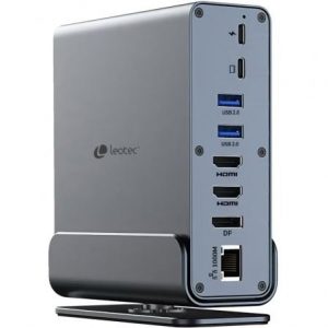 art_leo-dock-leds06_1 Docking USB Tipo-C Leotec LEDS06/ 5xUSB/ 2xUSB Tipo-C/ 1xUSB Tipo-C PD/ 1xDisplayPort/ 2xHDMI 4K/ 1xRJ45/ 1xJack 3.5/ 1xLector de Tarjetas/ Gris