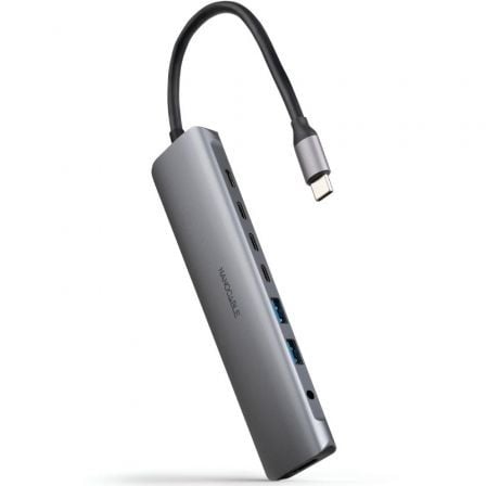 art_nan-hub-10-16-4608_1 Docking Tipo-C Nanocable 10.16.4608/ 2xUSB/ 3xUSB Tipo-C/ 1xHDMI 4K/ 1xJack 3.5/ 1xUSB Tipo-C PD/ Gris