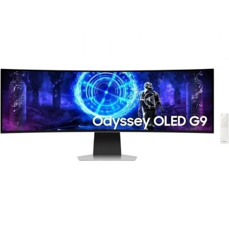 art_sam-m-s49dg954su_1 Monitor Gaming Ultrapanorámico Curvo Samsung Odyssey OLED G9 S49DG954SU 49"/ Dual QHD/ 0.03ms/ 240Hz/ OLED/ Multimedia/ Regulable en altura/ Plata