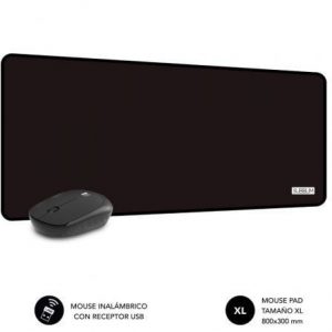 art_sub-mou-set-harmony-bk_1 Set Ratón Inalámbrico y Alfombrilla Subblim Harmony Black/ hasta 1200 DPI