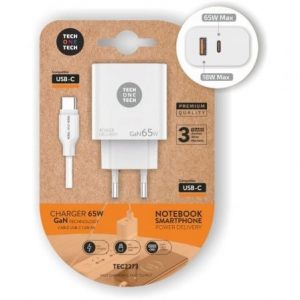 art_tot-car-tec2273_1 Cargador de Pared GaN Tech One Tech PD TEC2273 / 1xUSB Tipo-C/ 1xUSB/ 65W
