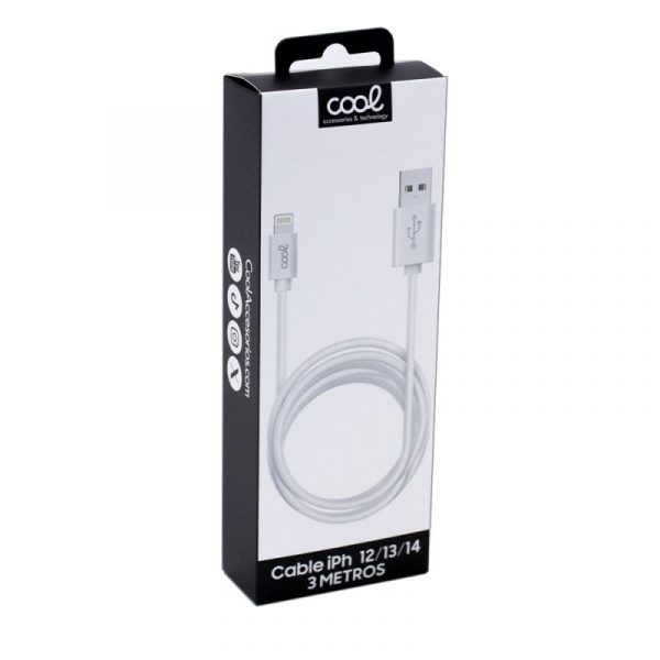 cable-usb-compatible-cool-lightning-para-iphone-ipad-3-metros-blanco Cable USB Compatible COOL Lightning para iPhone / iPad (3 metros) Blanco