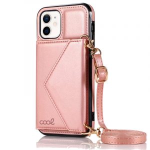 carcasa-cool-para-iphone-12-mini-colgante-wallet-rosa Carcasa COOL para iPhone 12 mini Colgante Wallet Rosa