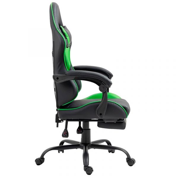 sillon-gaming-premium-cool-rest-negro-verde-reposapies Sillón Gaming Premium COOL Rest Negro-Verde (Reposapiés)