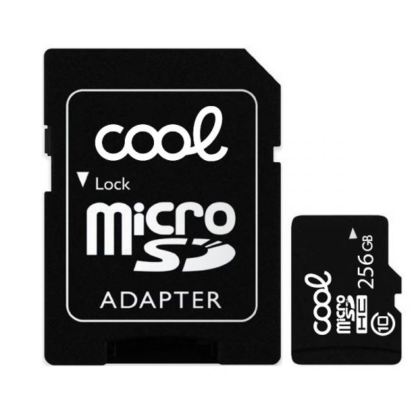 Tarjeta Memoria Micro SD con Adaptador x256 GB COOL (Clase 10)