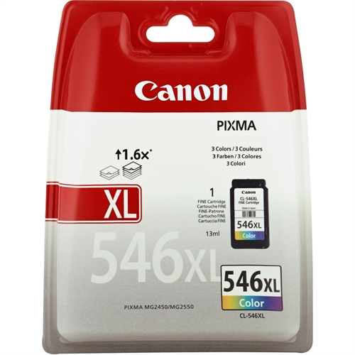 CANON CARTUCHO COLOR CL546XL 13ML 300 PÁGINAS BLISTER+ALARMA ACÚSTICO- MAGNÉTICA PIXMA/MG2450/MG2550